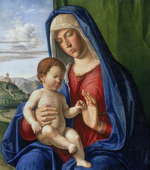 Madonna col Bambino, opera di Cima da Conegliano conservata nella Galleria degli Uffizi a Firenze